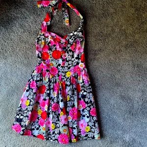 Hell Bunny Skull floral Halter dress